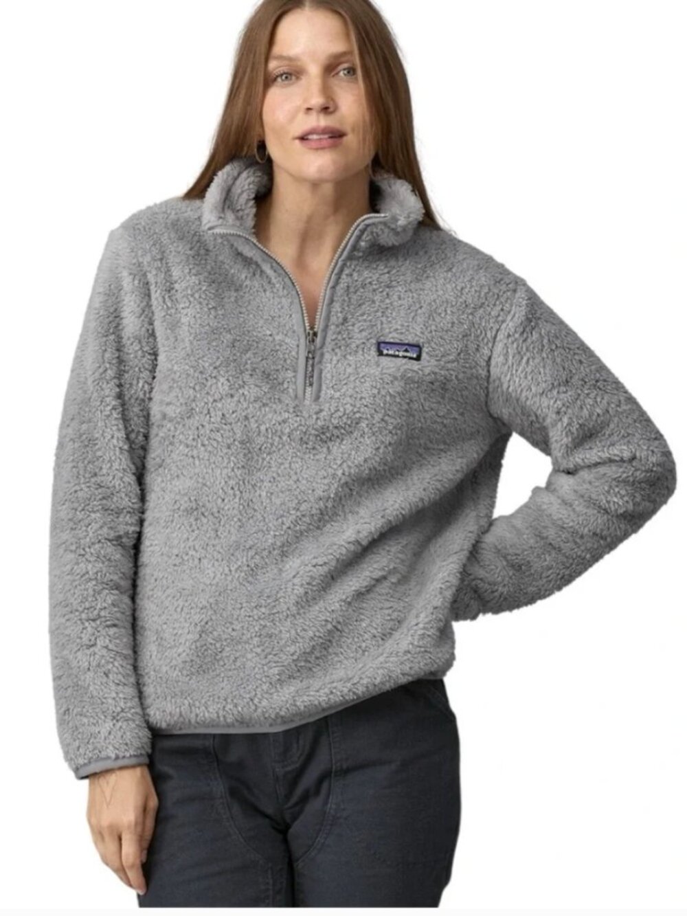 Fuzzy Grey Patagonia Quarter-Zip (M)